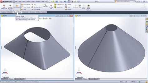 convert cone to sheet metal solidworks|sheet metal loft SolidWorks.